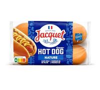 JACQUET - Pains Moelleux pour Hot Dogs, Texture Légère et Fondante, Sachet de 4 (240g) - lot de 4 - Vendu par Lot