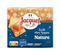 JACQUET - Toasts Mini Nature Croquants et Légers, Idéal pour l’Apéritif ou Snack (3 x 85g) - Le Lot De 4