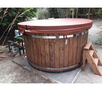 Jacuzzi Tonneau de bain Four externe Jardin Bois thermique