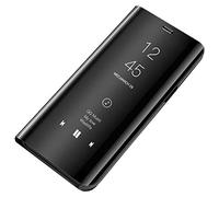 Jacyren Coque Galaxy S10, Coque Galaxy S10 Plus PC Miroir Etui Flip 360° Protection Ultra Mince Anti-Rayures Antichoc Housse Transparente Stand Cover Bumper pour Samsung Galaxy S10 Lite (Noir, S10)