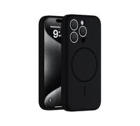 Jacyren Coque magnétique pour iPhone 12 Pro Max, compatible avec Mag-Safe, en silicone liquide, avec protection intégrée de l'appareil photo, anti-chocs, noire