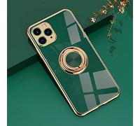 Jacyren Coque pour iPhone 13 Pro Max Housse de Protection étui Coque avec anneau Case en Silicone Antichoc Coque Anneau Stand Magnétique Support Voiture Coque pour iPhone 13 Pro Max, vert
