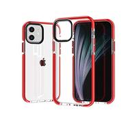 Jacyren Coque pour iPhone SE 2020, iPhone 7 Coque Ultra Hybrid Transparente Antichoc Bumper Transparent Coque de Protection Shockproof Silicone Case pour iPhone 8/7/SE2020 - Rouge