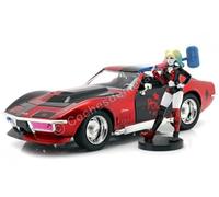 Jada Toys Hollywood Rides Chevrolet Corvette Stingray 1969 1:24 avec figurine Harley Quinn