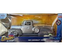 Jada 1951 Chevrolet 3100 Pickup Truck Lowrider Silver Metallic and Gray Street Low Series 1/24 Diecast Model Car