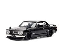 Jada 253203004 Toys Fast & Furious Brian's 1971 Nissan Skyline GT-R 2000 (C10) Voiture Tuning à l'échelle 1/24 avec Spoiler, Portes ouvrantes, Capot et Coffre, Roue Libre, Noir