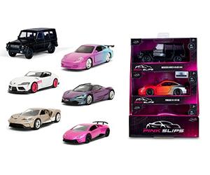 Jada 253292000 Voiture en métal échelle 1:32, avec décoration Gamme Pink Slips, Roue Libre, Les Portes s'ouvrent, modèle aléatoire, ne Peut Pas être Choisi