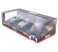 JADA TOYS - DMC De Lorean Time Machine 3-Pack - Back to The Futur - 1/32