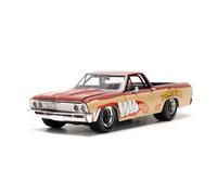 Looney Tunes 1:24 1967 Chevy El Camino Die-Cast Voiture & Figurine de diable Tasmanian 7 cm Jouet pour enfants et adultes