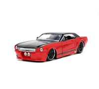 Jada Big Time Muscle Voiture moulée sous pression Ford Mustang 1:24 1965 (rouge/noir)