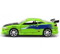 Jada Brian's Mitsubishi Eclipse Damaged Version, Glossy Green Toys 36356-1/32 Scale Diecast Model Car