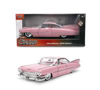 Jada Cadillac Coupé DeVille 1959 - Voiture miniature moulée sous pression - Véhicule de collection Lowrider classique rose, portes ouvrantes, intérieur détaillé, jouets à l'échelle 1:24