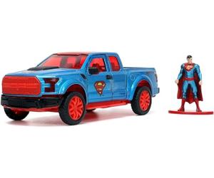 Jada - DC Comics, Superman Ford F-150 Raptor échelle 1:32, 253253013, + 8 Ans, avec Personnage Die-cast Inclus