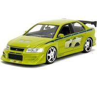 Jada Fast and Furious Modèle de voiture Mitsubishi Lancer Evolution VII de Brian - Échelle 1:24-20cm - Vert