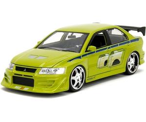 Jada Fast and Furious Modèle de voiture Mitsubishi Lancer Evolution VII de Brian - Échelle 1:24-20cm - Vert