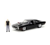 Jada Voiture miniature Fast & Furious 1970 Dodge Charger 1:24 avec figurine Toreto argenté