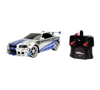 Jada - Fast&Furious Voiture RC 2002 Nissan Skyline GT-R 1:16 radiocommandé avec Commande - Blanc Bleu (253206007)