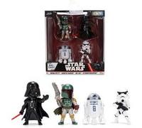 Jada - Set de 4 figurines en métal Star Wars 6 cm - Dark Vador, R2-D2, Stormtrooper, Boba Fett
