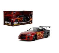 Jada Godzilla 2003 Nissan Skyline GTR R34 - Échelle 1:24 Die-Cast, Ouvrant...