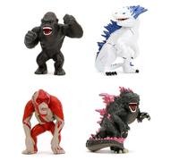 Godzilla - Pack 4 figurines Diecast Nano Metalfigs série 1 4 cm Multicolore G