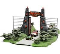 Jada - Jurassic Park Nanostage Jurassic Park Door, spécial 30e anniversaire du film original, avec 2 nanovoitures de 4 cm en métal et 3 dinosaures (253252028)