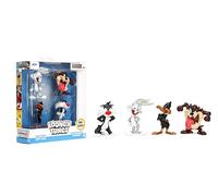 Jada Looney Tunes Metalfigs Lot de 4 Figurines de Collection en métal de 6,3 cm - Bugs Bunny, Diable de Tasmanie, Daffy Duck, Sylvester Le Chat