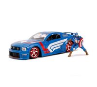 1:24 JADA Ford Usa Mustang Gt Coupe 2006 With Captain America Figure JADA31187