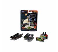 Jada Nano Hollywood Rides 253211001 - Batman Classic TV Series Batmobile - Batcycle - Jokermobile