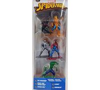 Jada - Nano Steel - Marvel : Pack 1 (Spiderman, Symbiote Spiderman, Spider-Gwen, Vulture, Goblin Vert).