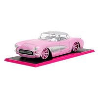 Pink Slips 1:24 W4 1957 Chevy Corvette Voiture moulée sous pression avec base, jouets pour enfants et adultes (rose)