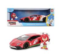 Jada Sonic Knuckles avec Lamborghini Aventador SV - Véhicule moulé sous pression et phalanges d'Hollywood - Portes et capots qui s'ouvrent - À partir de 8 ans