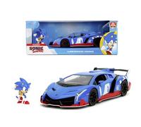 Jada - Sonic Lamborghini 1:24, 253255082 +8 Ans en métal moulé sous Pression, avec Personnage Sonic Inclus