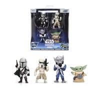 Jada Star Wars Metalfigs Lot de 4 figurines Wave 2 - The Mandalorian, Imperial Remnant AT-RT Driver, Zeb Orrelios, Grogu Die-Cast Figures Échelle 6,3 cm - Ensemble de jouets stylisés