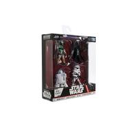 Jada - Star Wars - Set de 4 Pièces en Métal - 6 cms - Dark Vador, R2-D2, Un Stormtrooper et Boba Fett - sous Licence Officielle - A Partir de 3 Ans