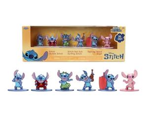 Jada - Stitch 4 cms Giftpack - Coffret de 6 Figurines en Métal - 1 Angel et 5 Stitch - sous Licence Officielle - A Partir de 3 Ans