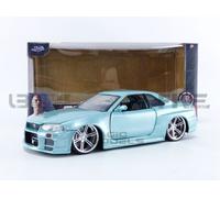 Jada Toys 1/24 32608bl Nissan Skyline Gt-R (R34) - Fast And Furious Diecast Modelcar-Jada Toys