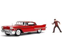 Jada Toys 1:24 Cauchemar - '57 Cadillac Avec Figurine, Rouge, Standard, 26066