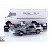 Jada - Voiture miniature - De Lorean Back to the Future Time Machine 1985 - 1/24 Gel Argent