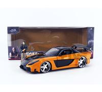 Jada Toys Voiture miniature de collection Mazda RX-7 1997 1/24 avec figurine de Han Orange/Noir