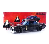 Jada Toys - Voiture miniature 1/24 - Nissan Skyline GT-R 1971 - avec figurine Mikey - 34698BK