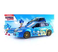 Jada Toys Voiture miniature Subaru Impreza WRX STI échelle 1/24 Bleu avec figurine Sonic 2012