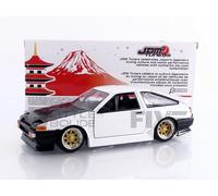 Jada Toys JDM Tuners Toyota Trueno moulé sous pression à l'échelle 1:24 1986 (AE86) Toyota Trueno qui s'ouvre, intérieur détaillé, pneus en caoutchouc, objet de collection à partir de 8 ans (blanc)
