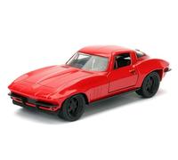 Jada Toys Voiture miniature Chevrolet Corvette 1966 échelle 1:32 Roues libres Rouge