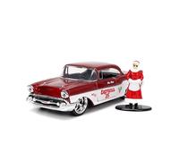 JADA TOYS 1:32 Chevrolet Impala W/Mrs Claus Figure Red Hollywood Rides 1961