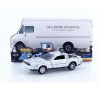 Jada Toys Voiture à l'échelle 1:32 De Lorean Back To The Future Time Machine Frost 1985 36848