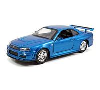 JADA TOYS 1:32 Nissan Skyline GT-R (R34) Free Rolling Blue FF 2002