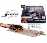 Jada Toys 1/87 - Toyota Train Scene Final Race Ff + Toyota Supra & Charger 34915-Jada Toys