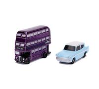 Jada Toys 253181002 Harry Potter Lot de 2 Voitures à Collectionner Nano de Die-cast, 959 Ford Anglia, Knight Bus, 4 cm, à partir de 8 Ans