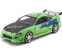 Jada Toys 253203007 Fast & Furious Brian's 1995 Mitsubishi Eclipse, modèle Tuning à l'échelle 1:24, avec spoiler, portes, capot et coffre ouvrables, roue libre, vert