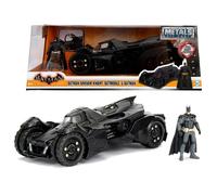 Jada Toys 253215004 Arkham Knight Batmobile, Voiture Miniature très détaillée 1:24 avec Figurine Batman, Cockpit et Portes Peuvent être Ouverts, avec Roue Libre, Noir